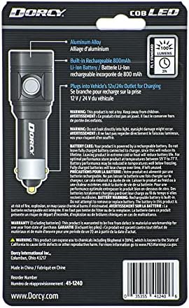 Dorcy 12V Car Portable Rechargeable Flashlight True Grip Design