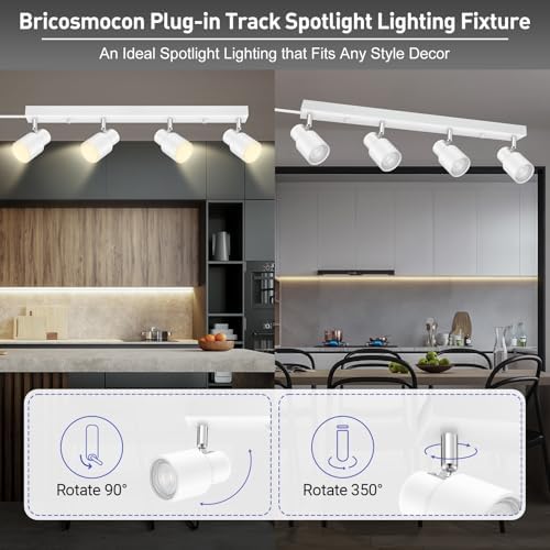 Sleek 4-Way Track Lighting for Kitchens