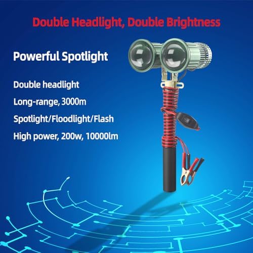 200W High Power LED Flashlight 3000M Spotlights