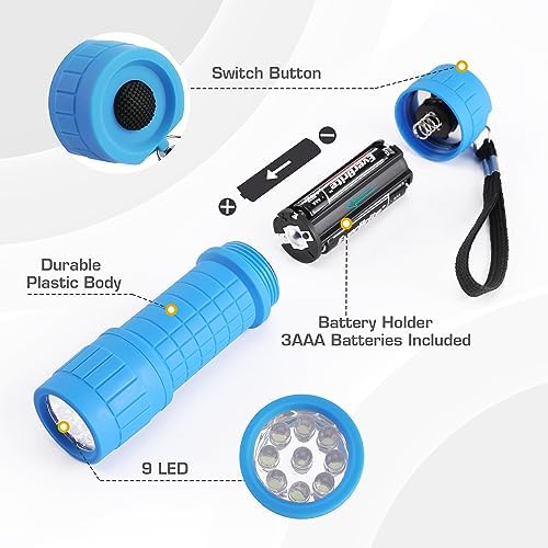 6-Piece Flashlight Set with Rechargeable Headlamp